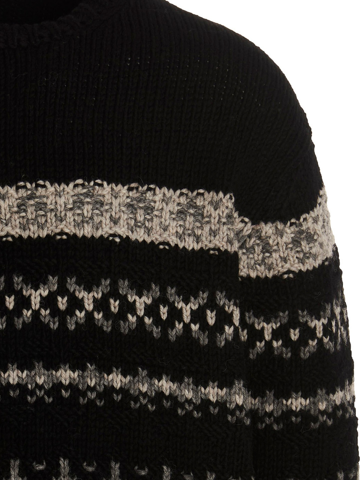 Yohji Yamamoto Jacquard pattern sweater - Black - Men|HEK24181
