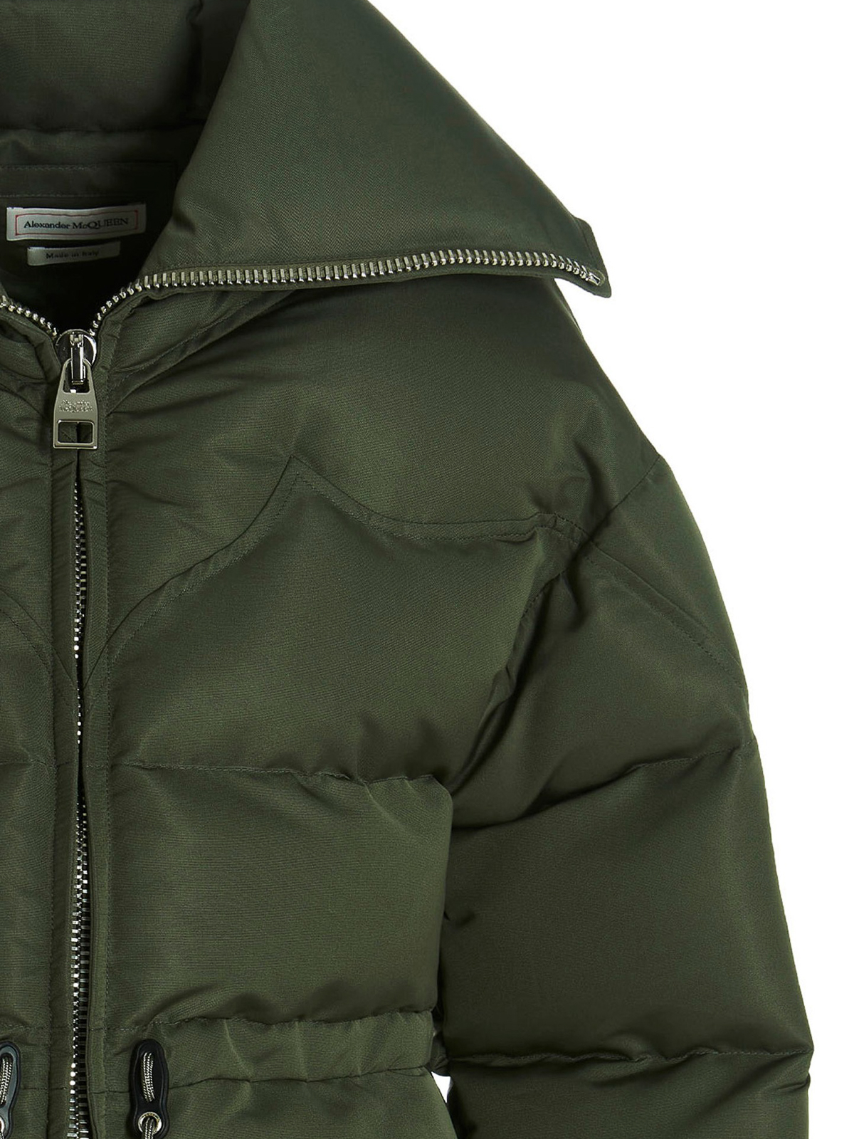 Alexander Mcqueen Ruffled puffer jacket - Green Alexander Mcqueen Ruffled puffer jacket - Green