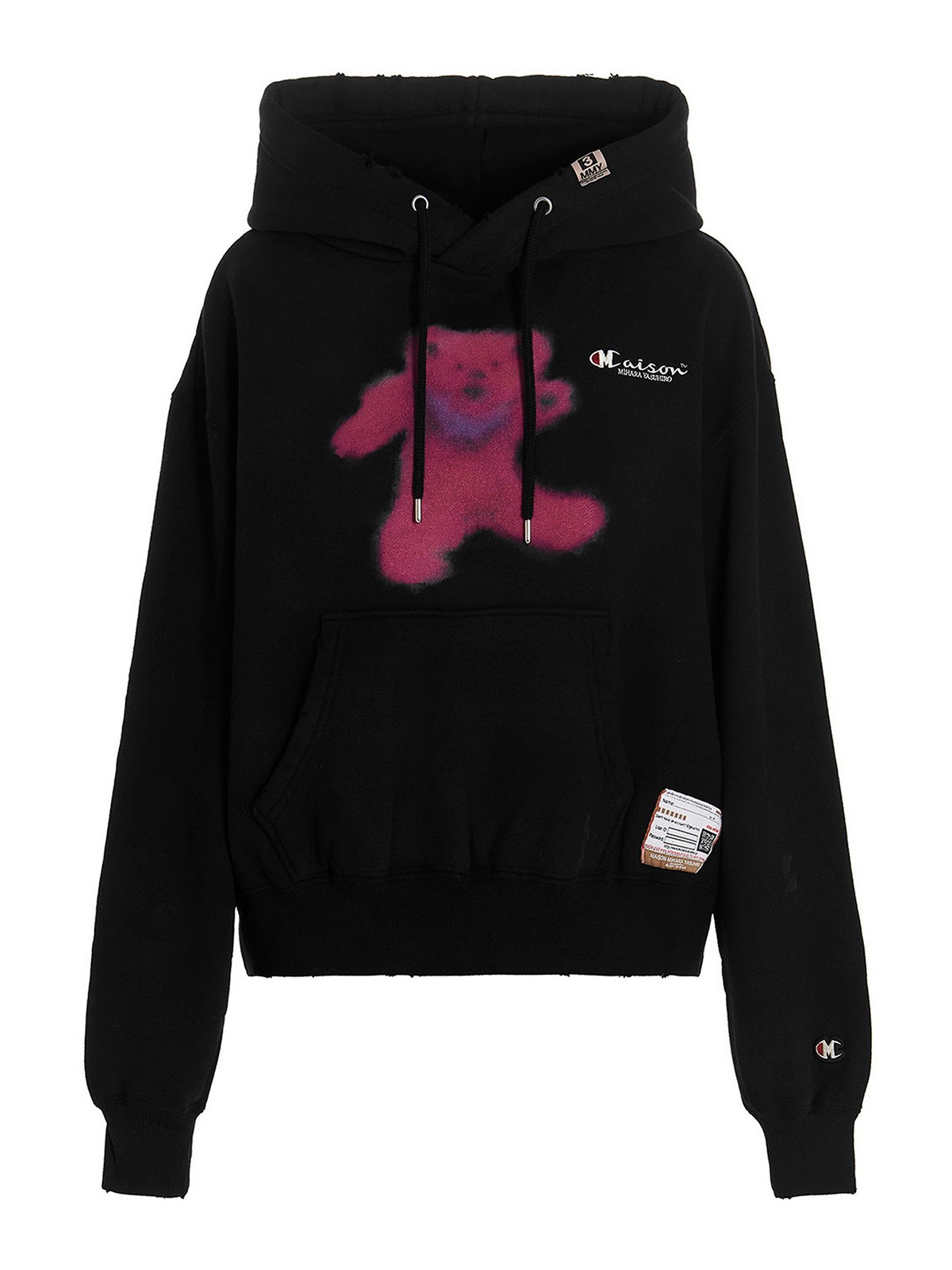 Maison Mihara Yasuhiro Logo print hoodie - Black|B09HD611BLACK