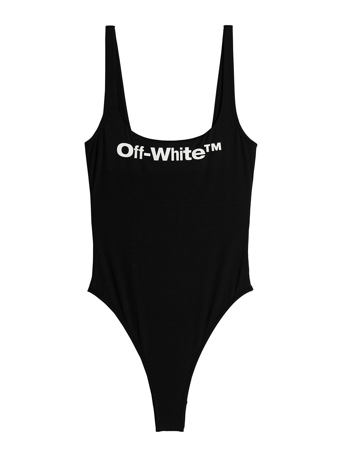 OFF-WHITE ワンヒス スリフレス 水着 OWFC014F23JER001 1000 シードレス SEA DRESS バックリボンVネックリブワンピース/水着