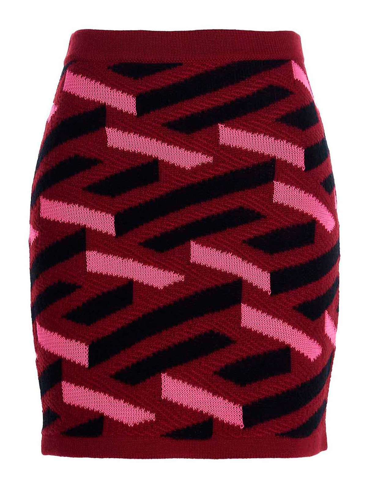 Shop Versace La Greca Skirt In Multicolour