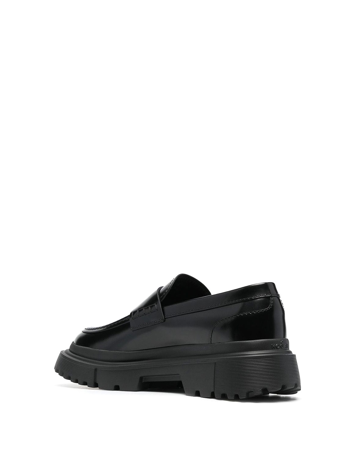 Shop Hogan H629 Leather Loafers In Negro