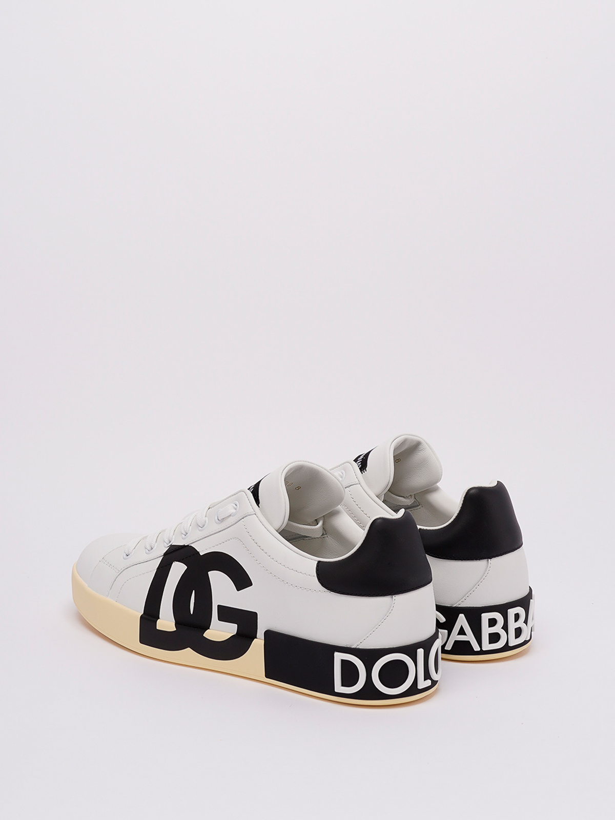 Shop Dolce & Gabbana Portofino Sneaker With Dg Logo In Blanco