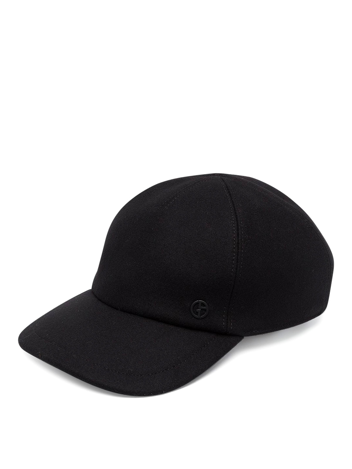 Shop Giorgio Armani Wool Blend Baseball Hat In Negro