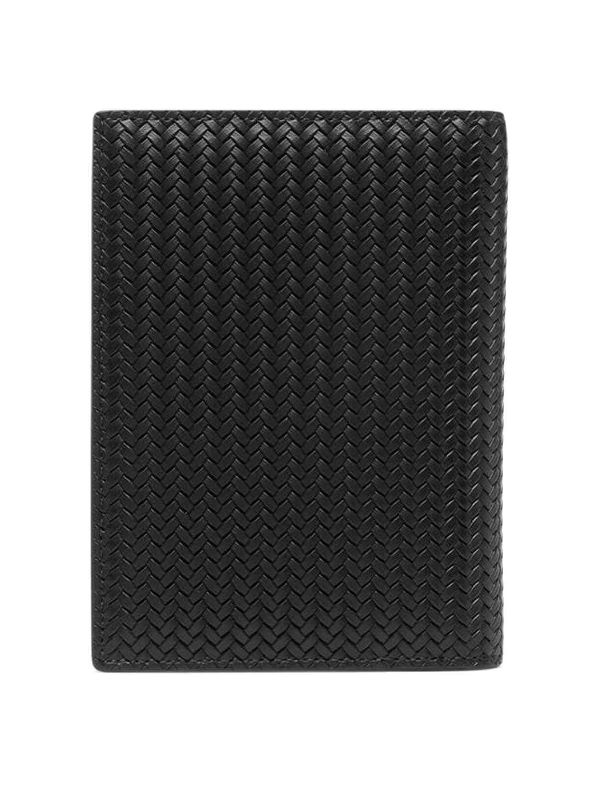 Shop Giorgio Armani Leather Passport Holder In Black
