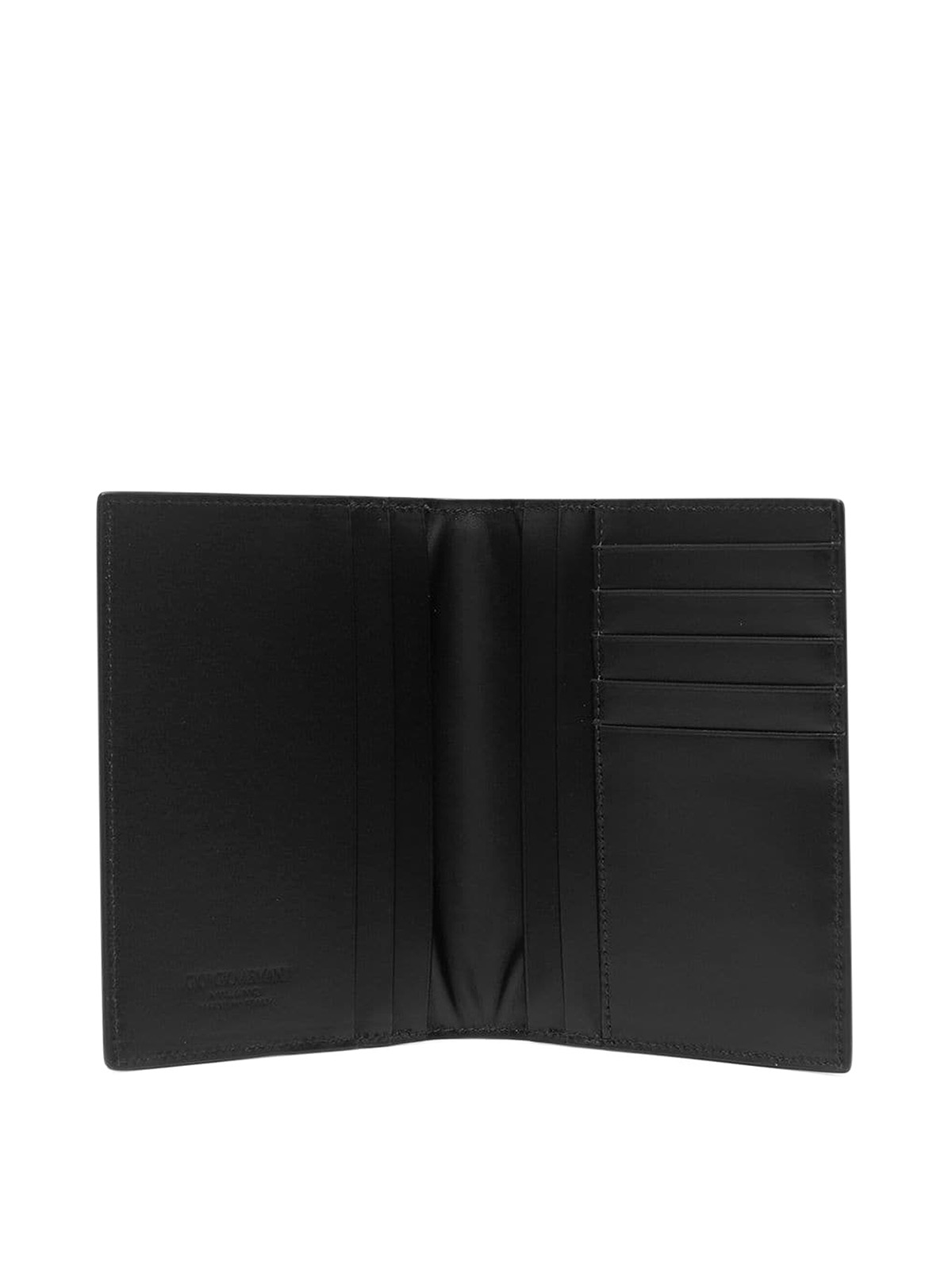 Shop Giorgio Armani Leather Passport Holder In Black