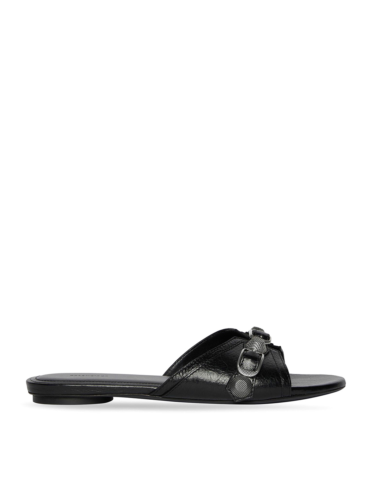 Shop Balenciaga Cagole Flat Sandals In Negro