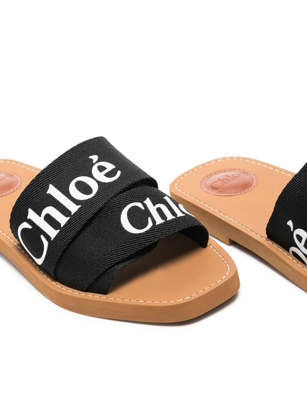 Shop Chloé Woody Slippers In Negro
