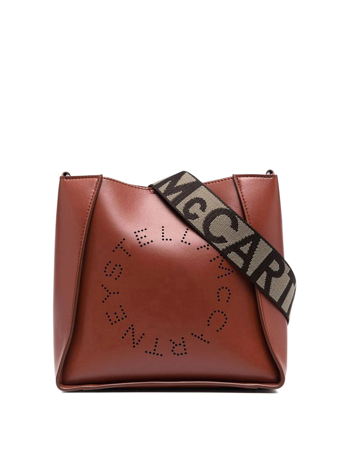 Stella Mccartney Logoed Mini Crossbody Bag In Brown