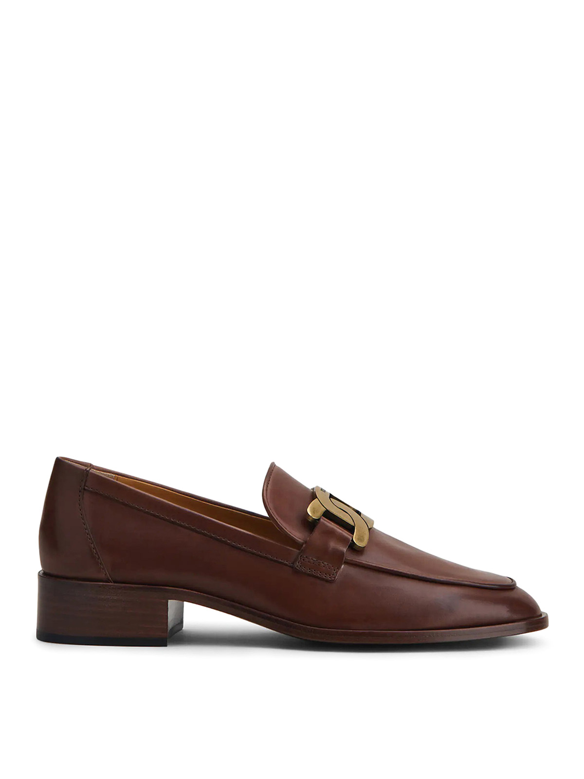 Tod's Cuir Chained Loafers In Brown