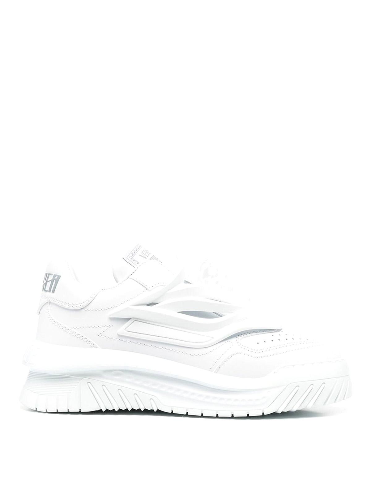 Versace Leather Sneakers In White