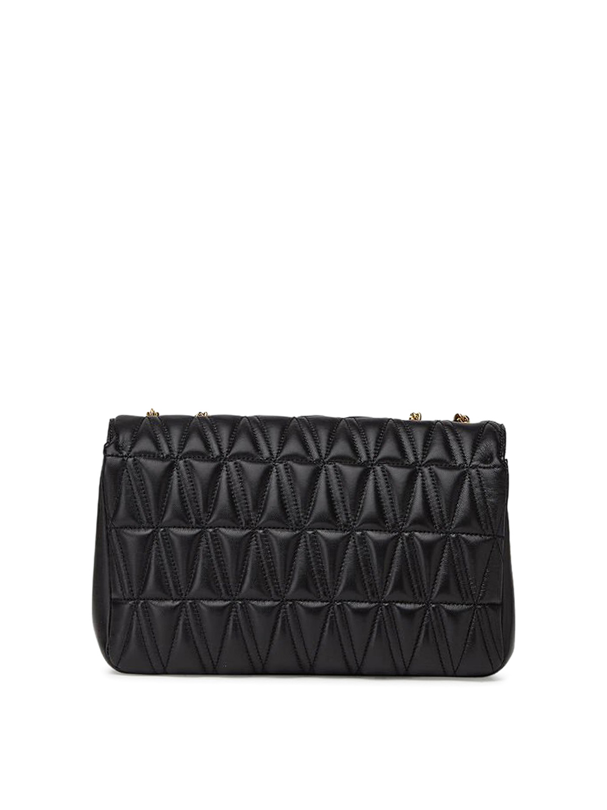 Victoria Secret V-quilted Shoulder Bag Tote Crocodile Black