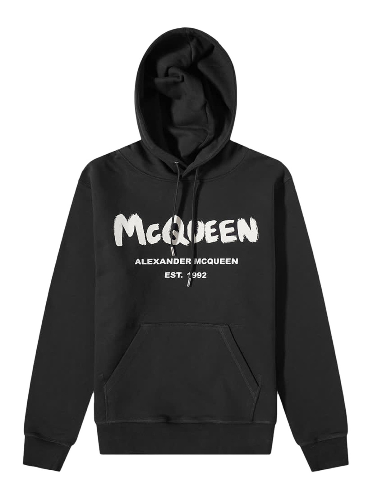 Alexander Mcqueen Logo Cotton Sweatshirt In Negro