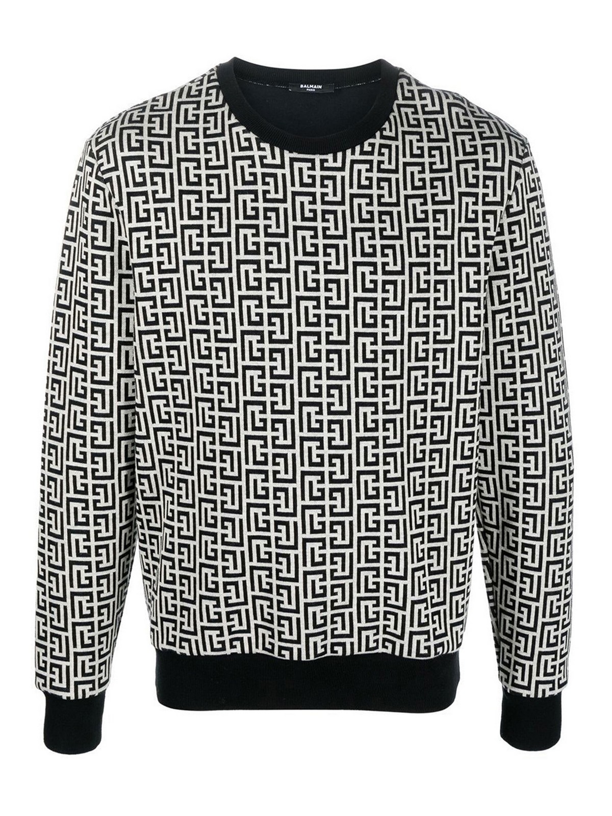 Balmain Monogram Sweatshirt In Negro