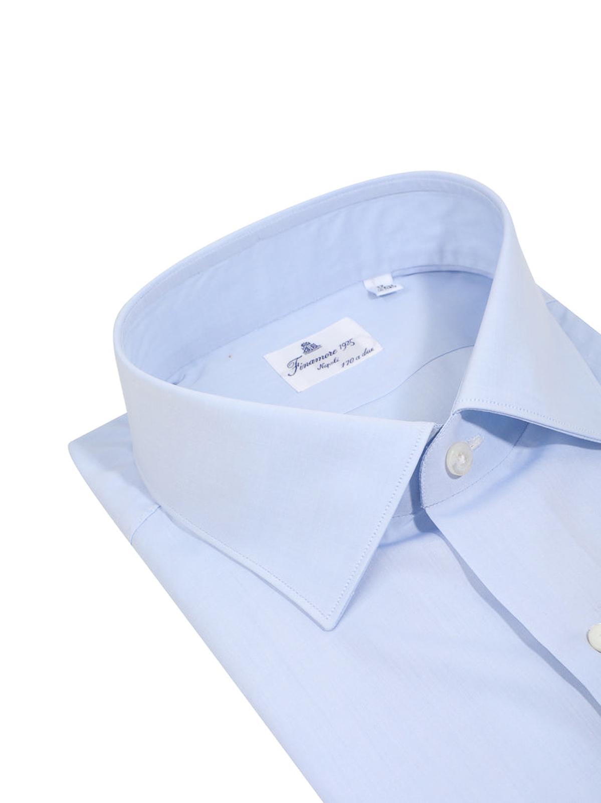 Shop Finamore 1925 Luigi Collar Shirt In Light Blue