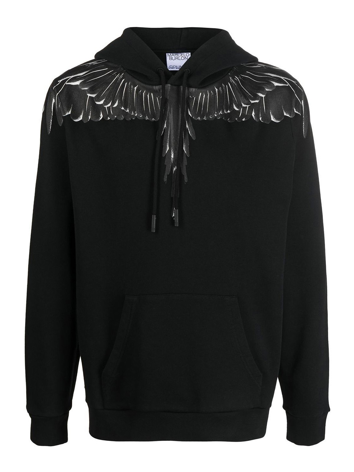 Shop Marcelo Burlon County Of Milan Icon Wings Regular Hoodie In Black