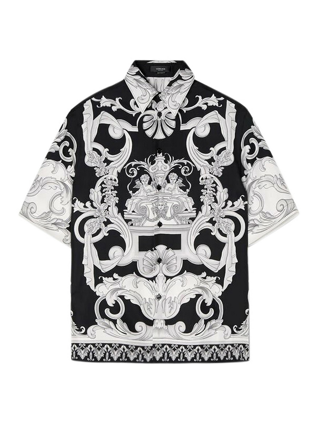 希少【VERSACE】Silver Baroque Mitchel Tシャツ Versace Collection Baroque print cotton T-shirt