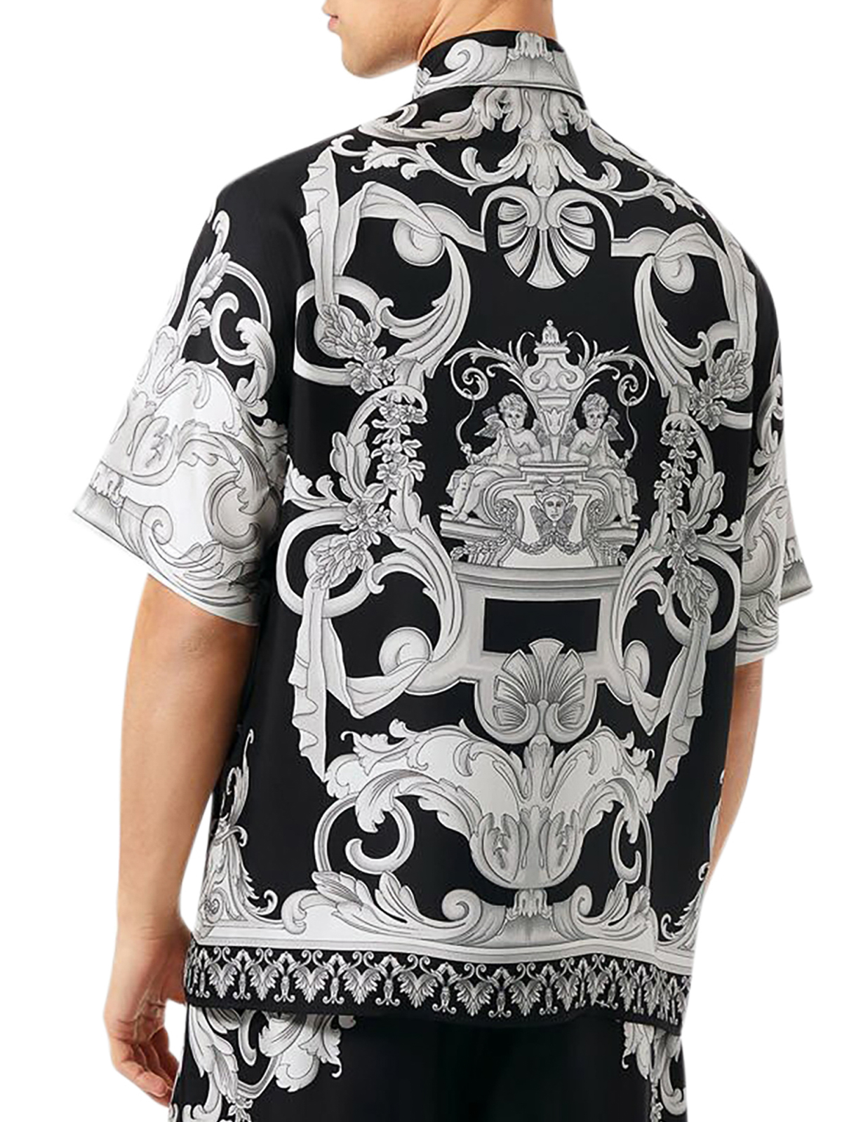 希少【VERSACE】Silver Baroque Mitchel Tシャツ Versace Silver baroque shirt - Black - Men | 10039271A041555B040