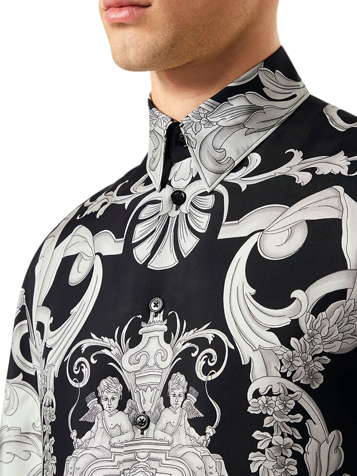希少【VERSACE】Silver Baroqueフーディ Hoodie with Baroque pattern Versace - storage caps clothing