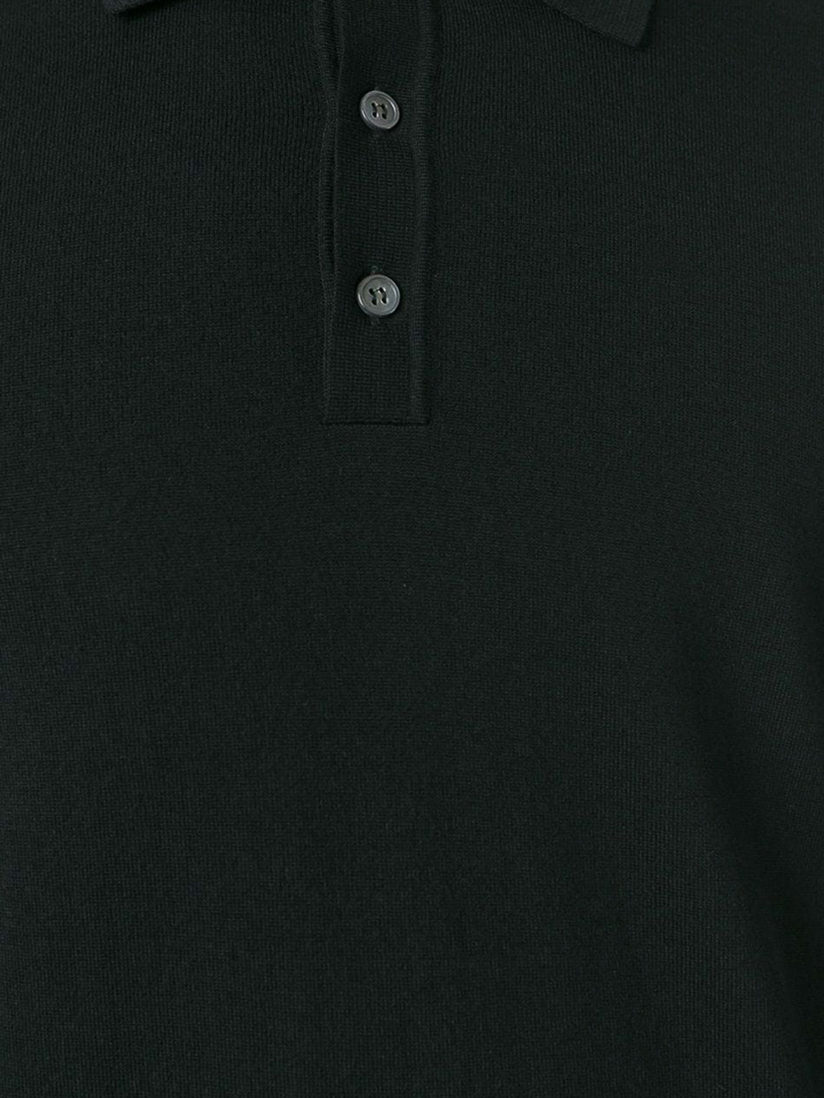 Shop Zanone Wool Blend Polo In Black