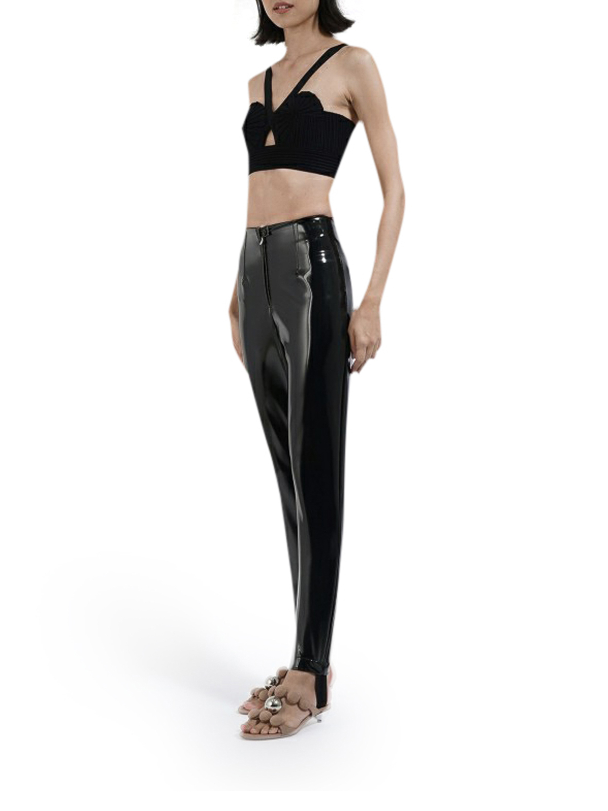 【関税込み】ALAIA ブラック テーラードパンツ Alaïa Vinyl pants - Black - Women | AA9P00862T464995
