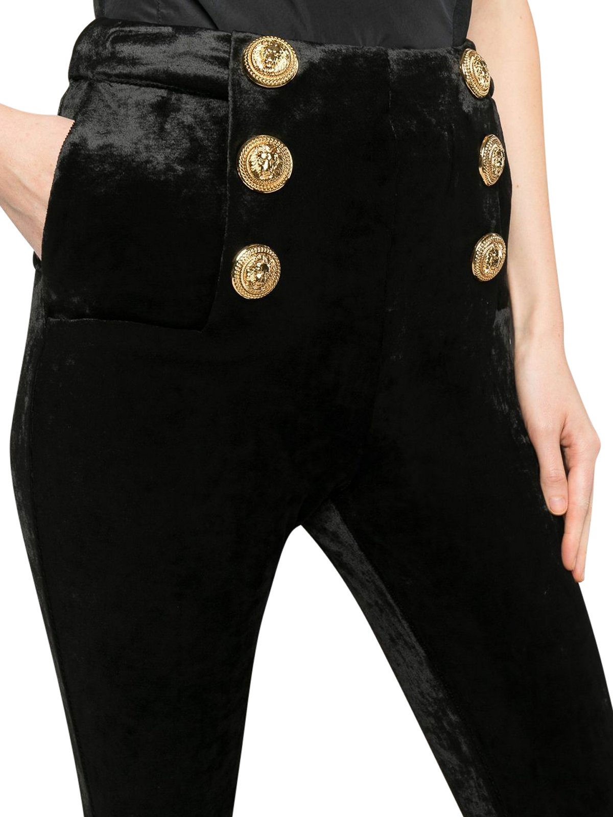 Balmain glittered velvet discount slim leg pants