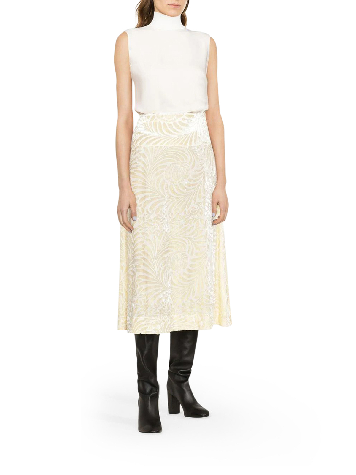 スカート JIL SANDER '65' skirt White J01MA0132J65112 Jil Sander textured-finish zip-up Midi Skirt | White