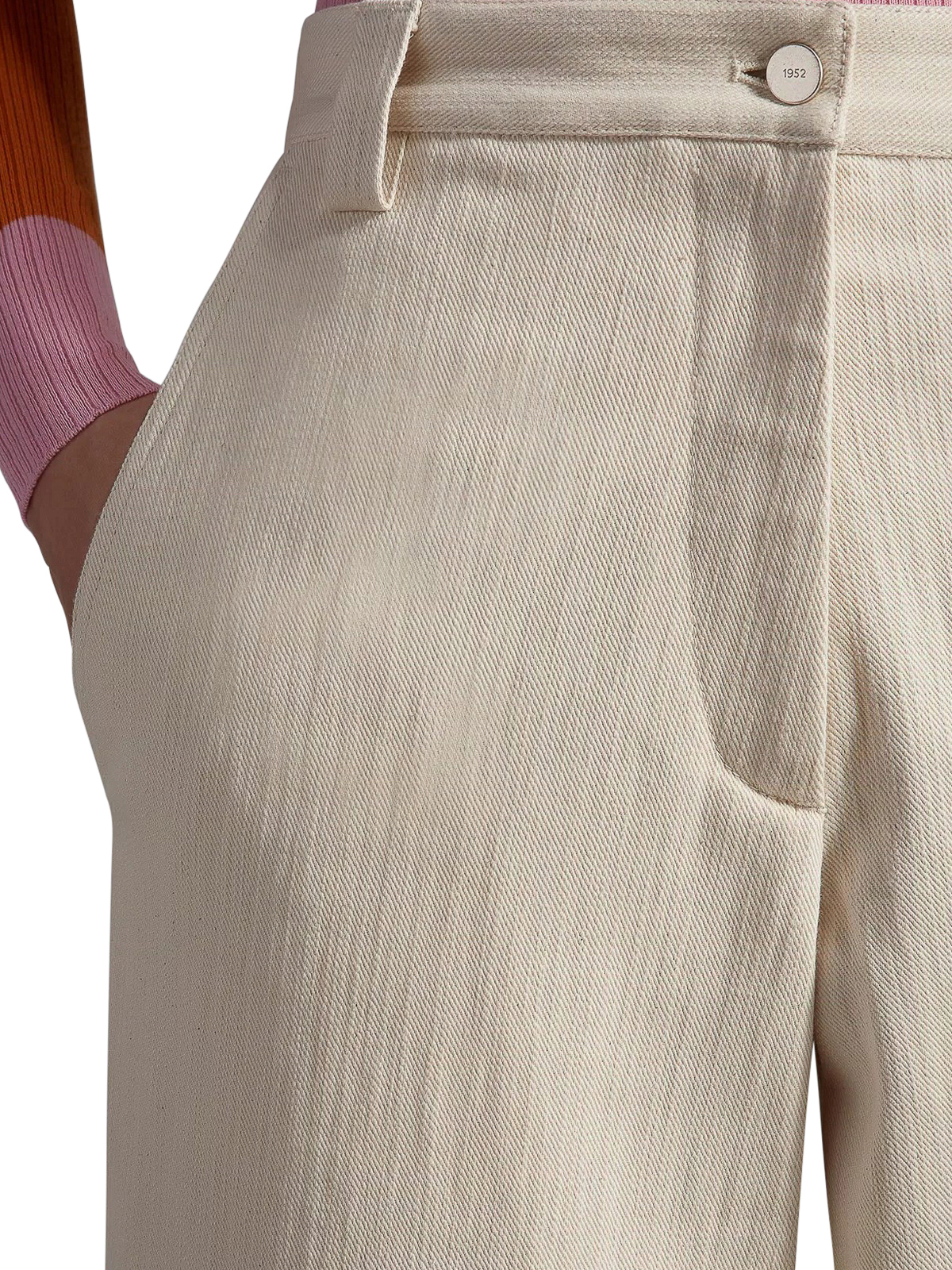 Shop Moncler Cotton Bull Pants In Nude & Neutrals