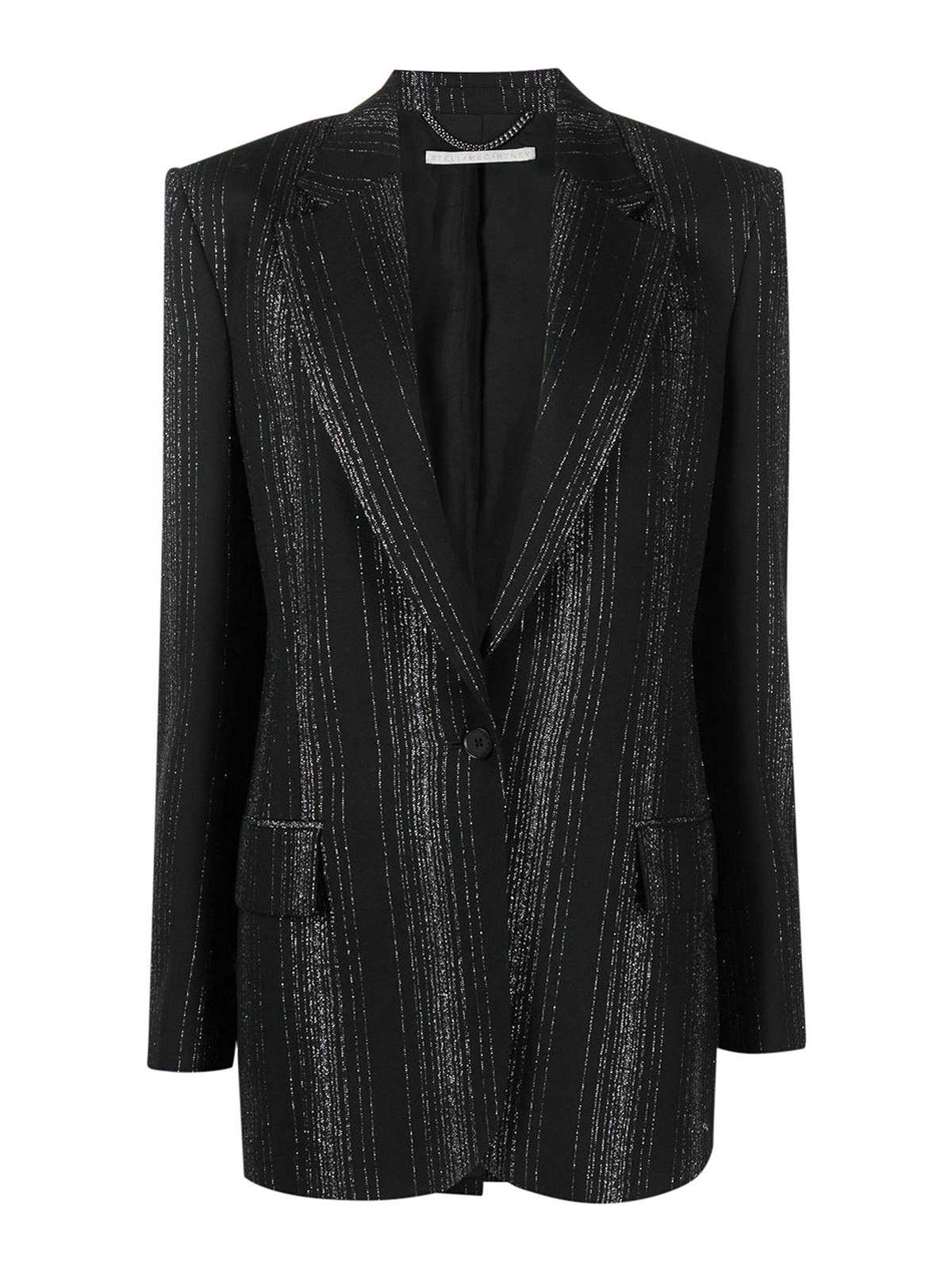 Stella Mccartney Lurex Tailored Jacket In Black