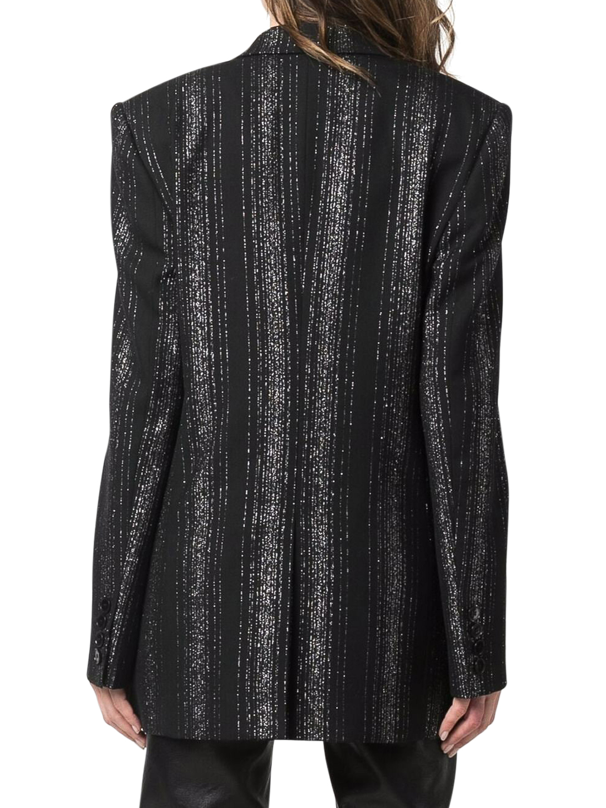 Shop Stella Mccartney Lurex Tailored Jacket In Black