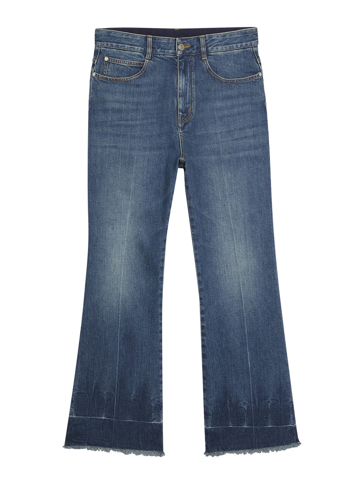 Shop Stella Mccartney Cropped Jeans In Lavado Medio