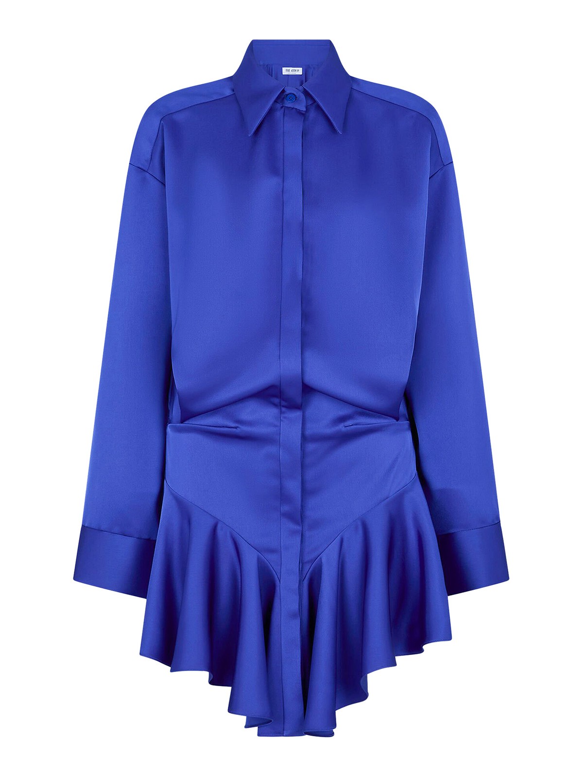 Shop Attico Candice Satin Mini Dress In Azul