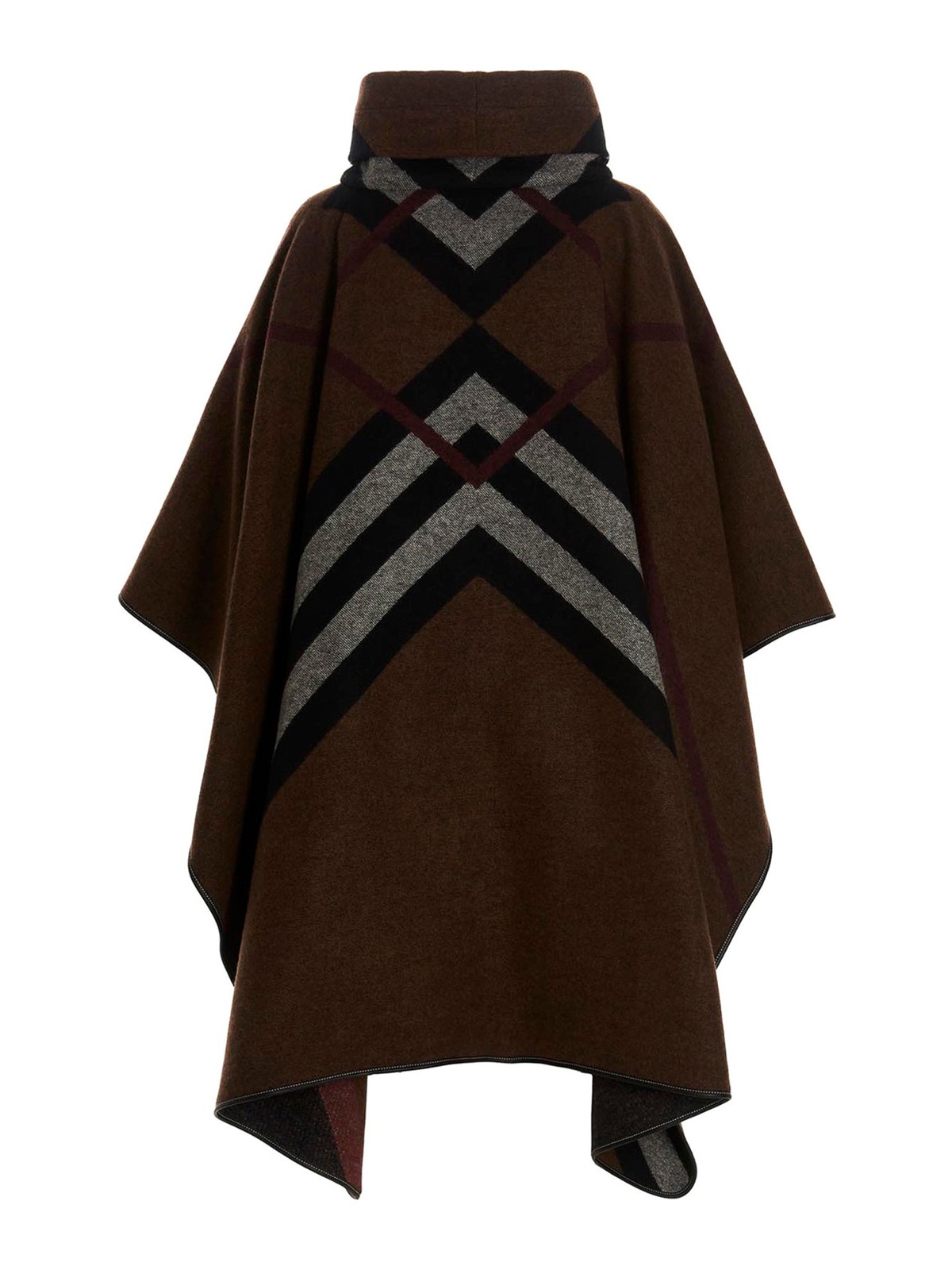 Shop Burberry Wootton Poncho In Marrón