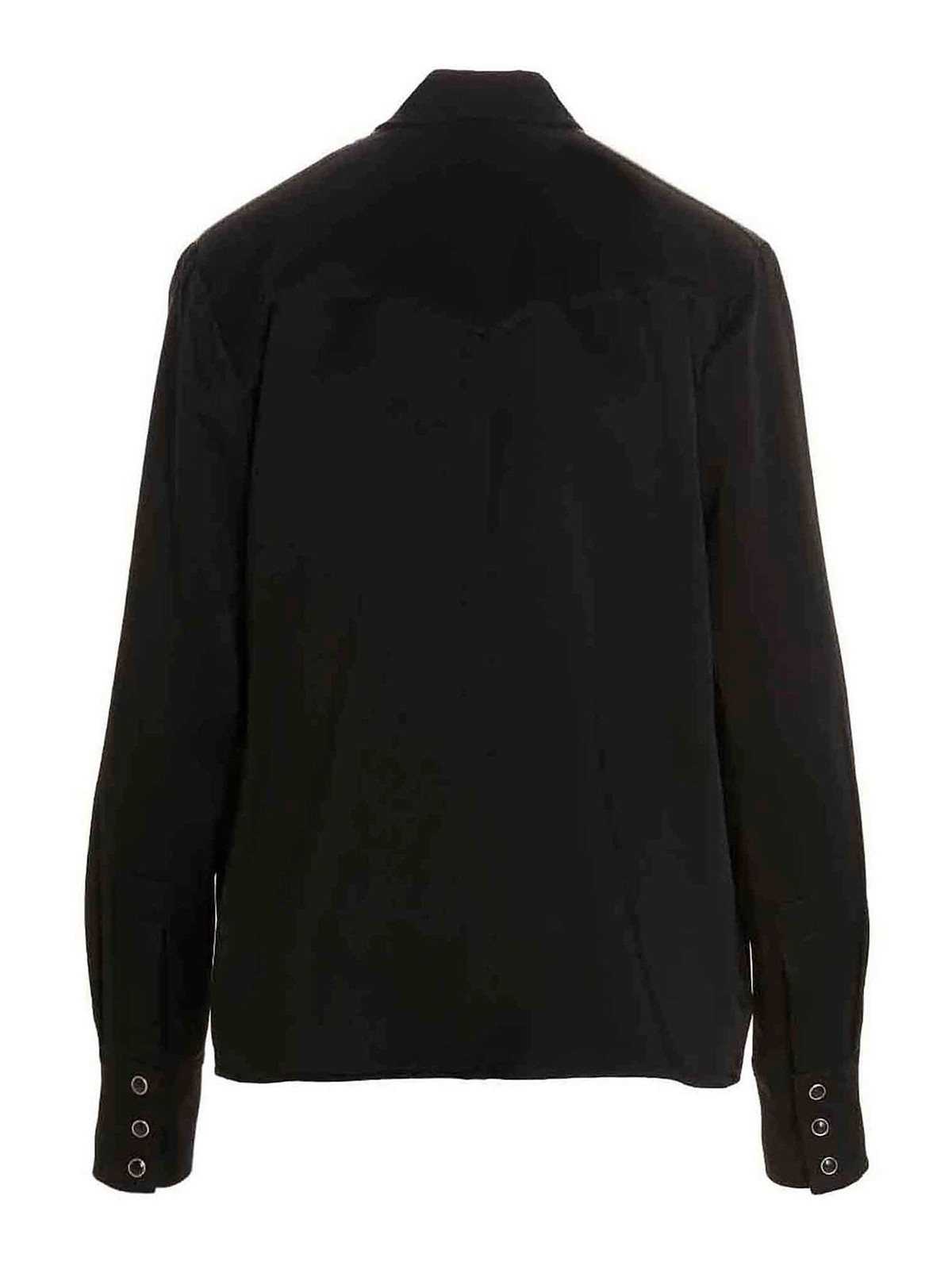 Shop Capasa Pussy Bow Blouse In Negro