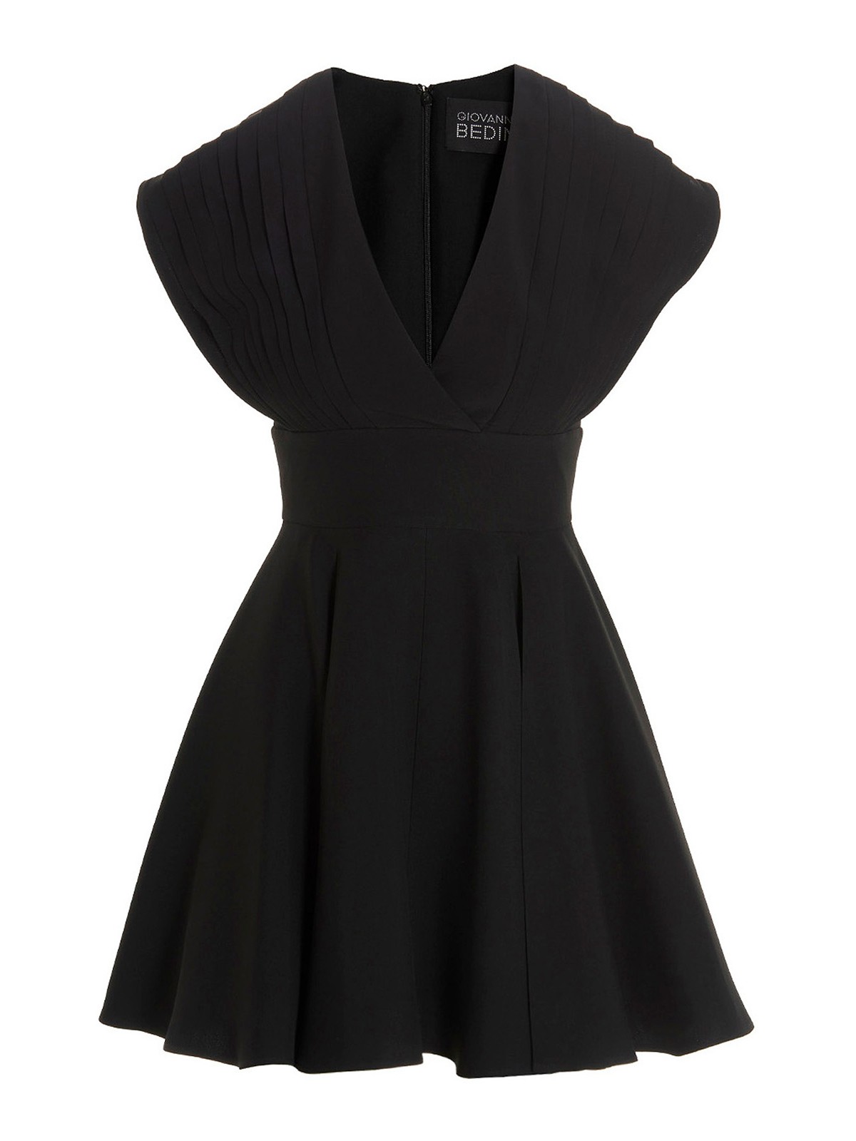 Shop Giovanni Bedin Pleated Detail Mini Dress In Negro