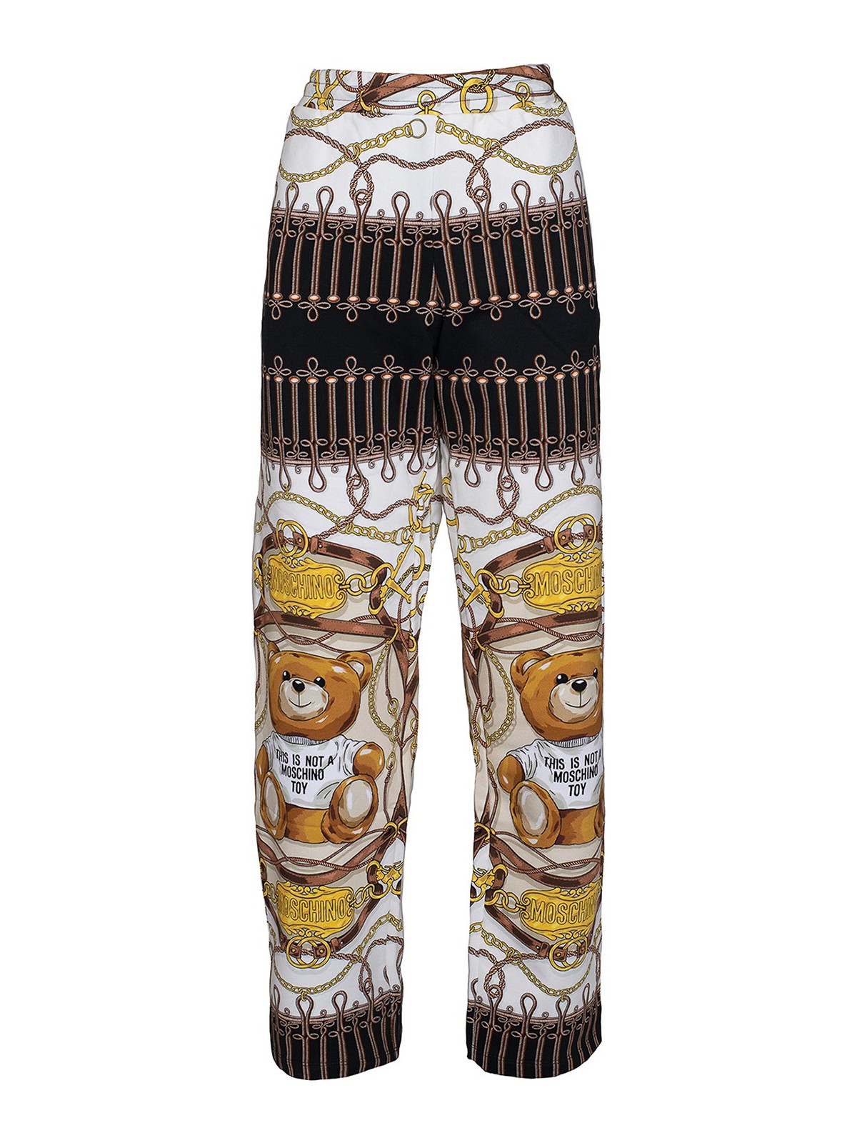 Moschino Logo Printed Trousers In Multicolor