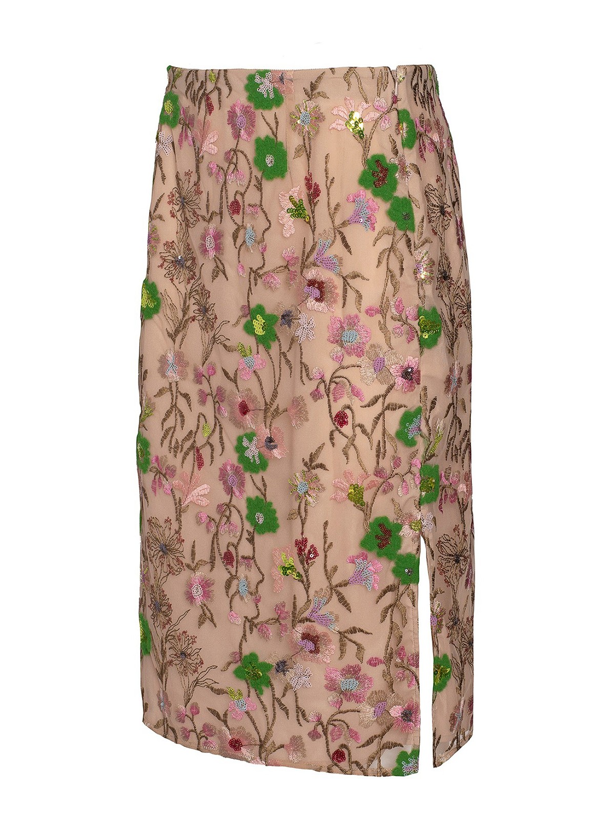Shop Vivetta Embroidered Skirt In Multicolor