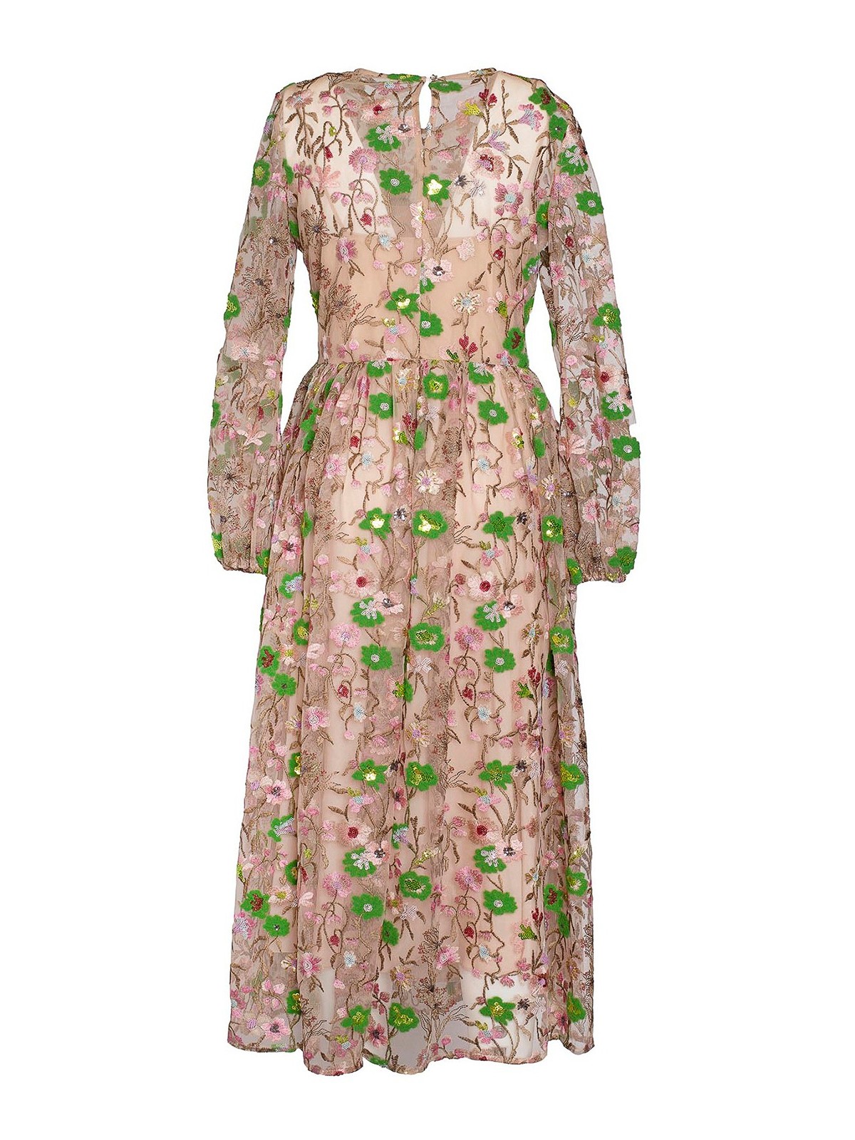 Shop Vivetta Embroidery Long Dress In Multicolor