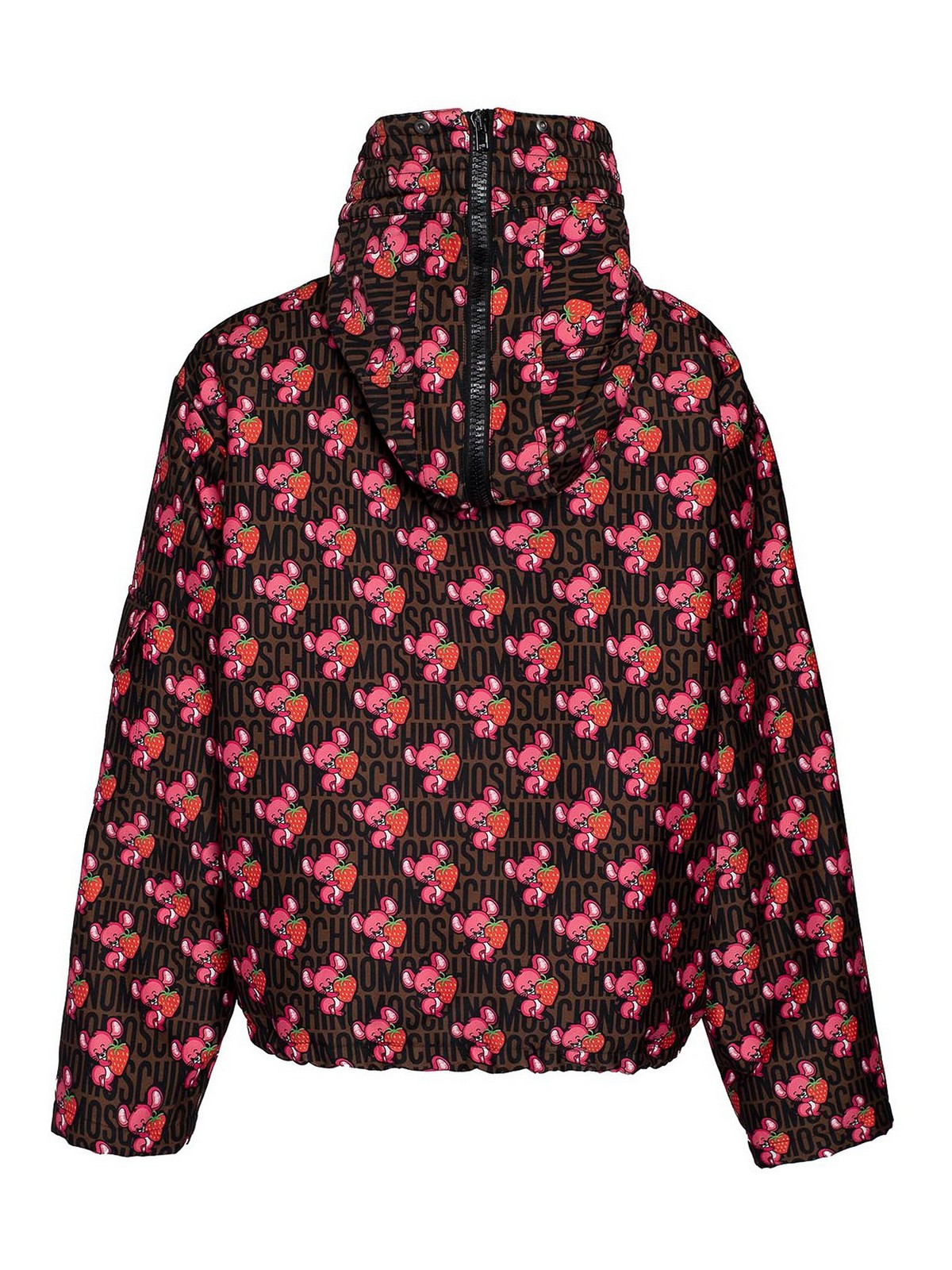 Shop Moschino Logo Printed Puffer Jacket In Multicolor