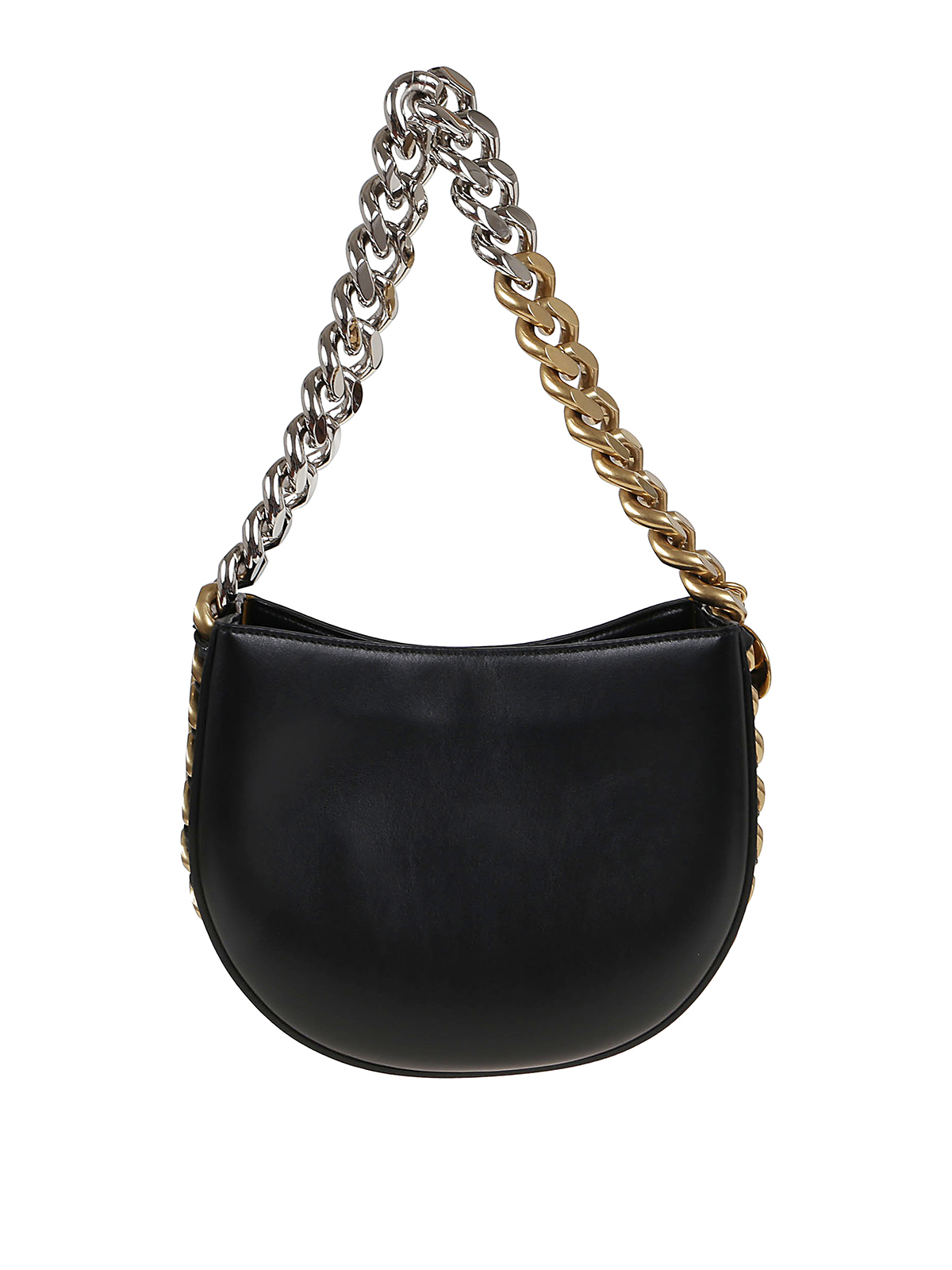 Shop Stella Mccartney Frayme Small Faux Leather Bag In Negro