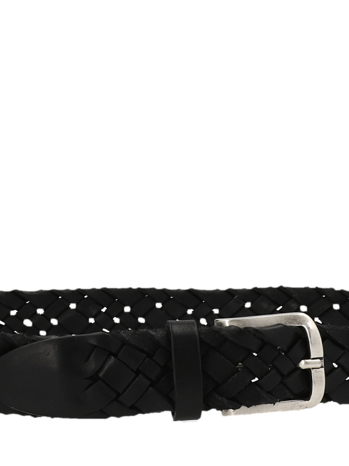 Shop Andrea D'amico Braided Leather Belt In Black