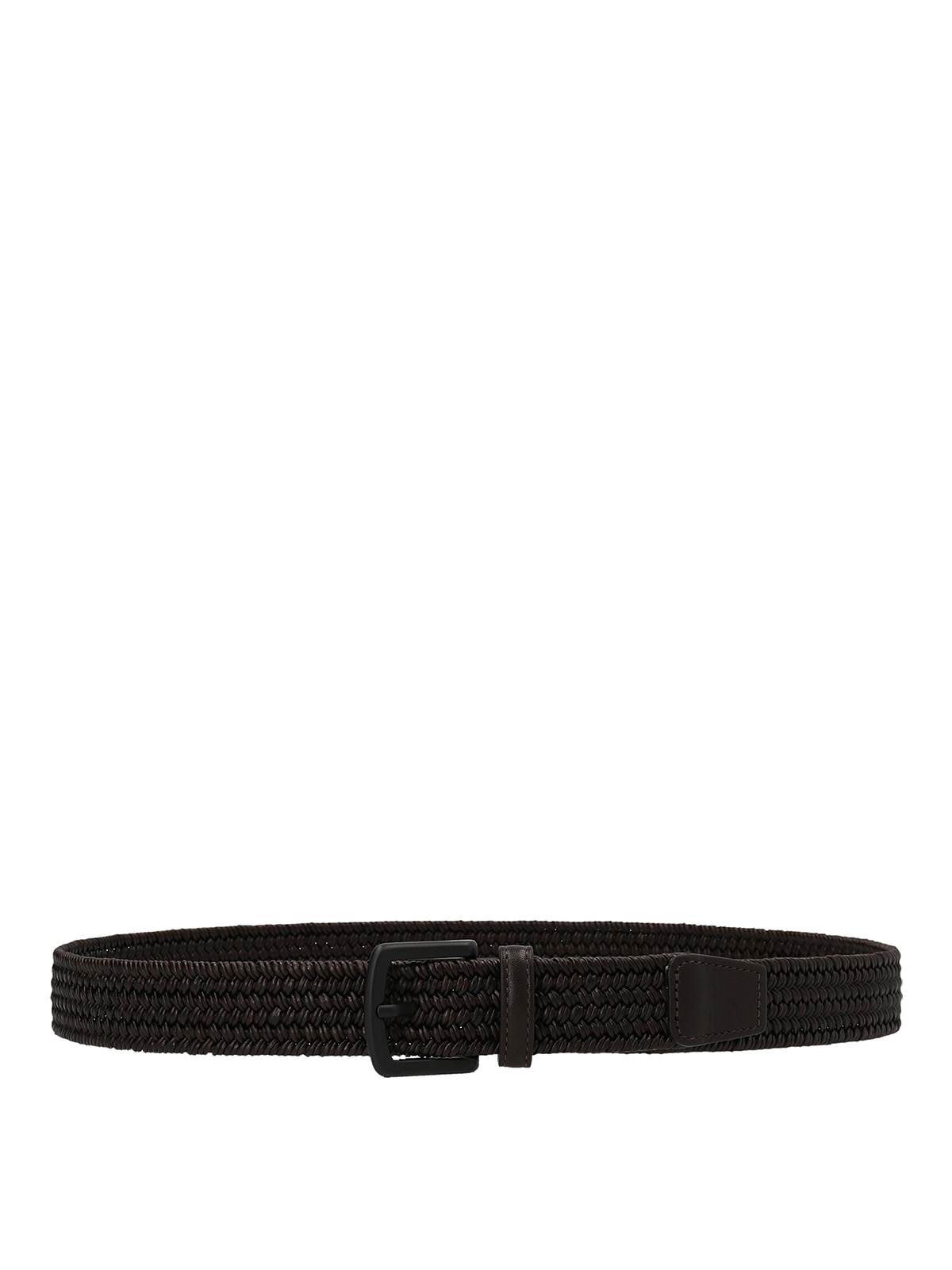 Andrea D'amico Braided Leather Belt In Brown