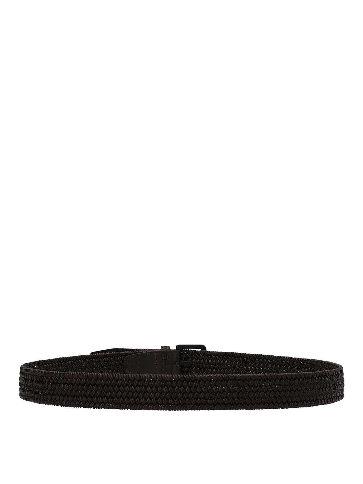 Shop Andrea D'amico Braided Leather Belt In Brown