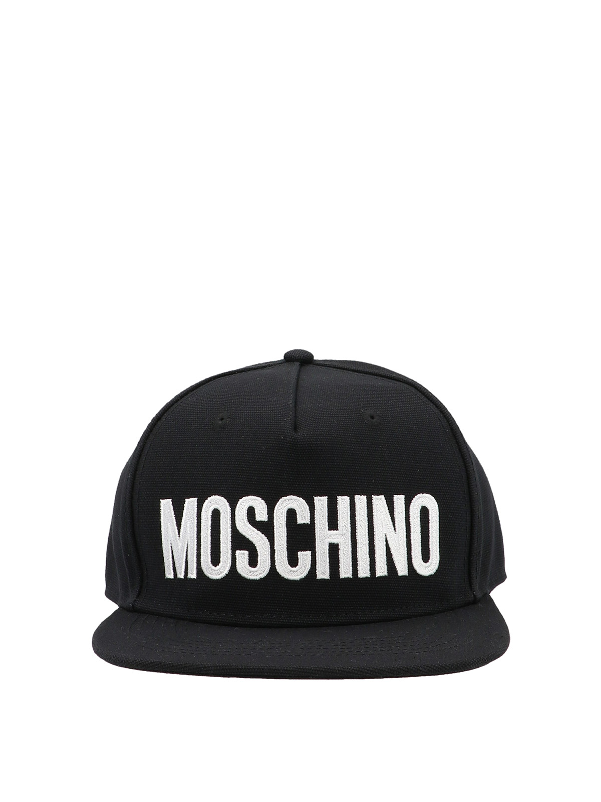 Moschino Label Cap In Black