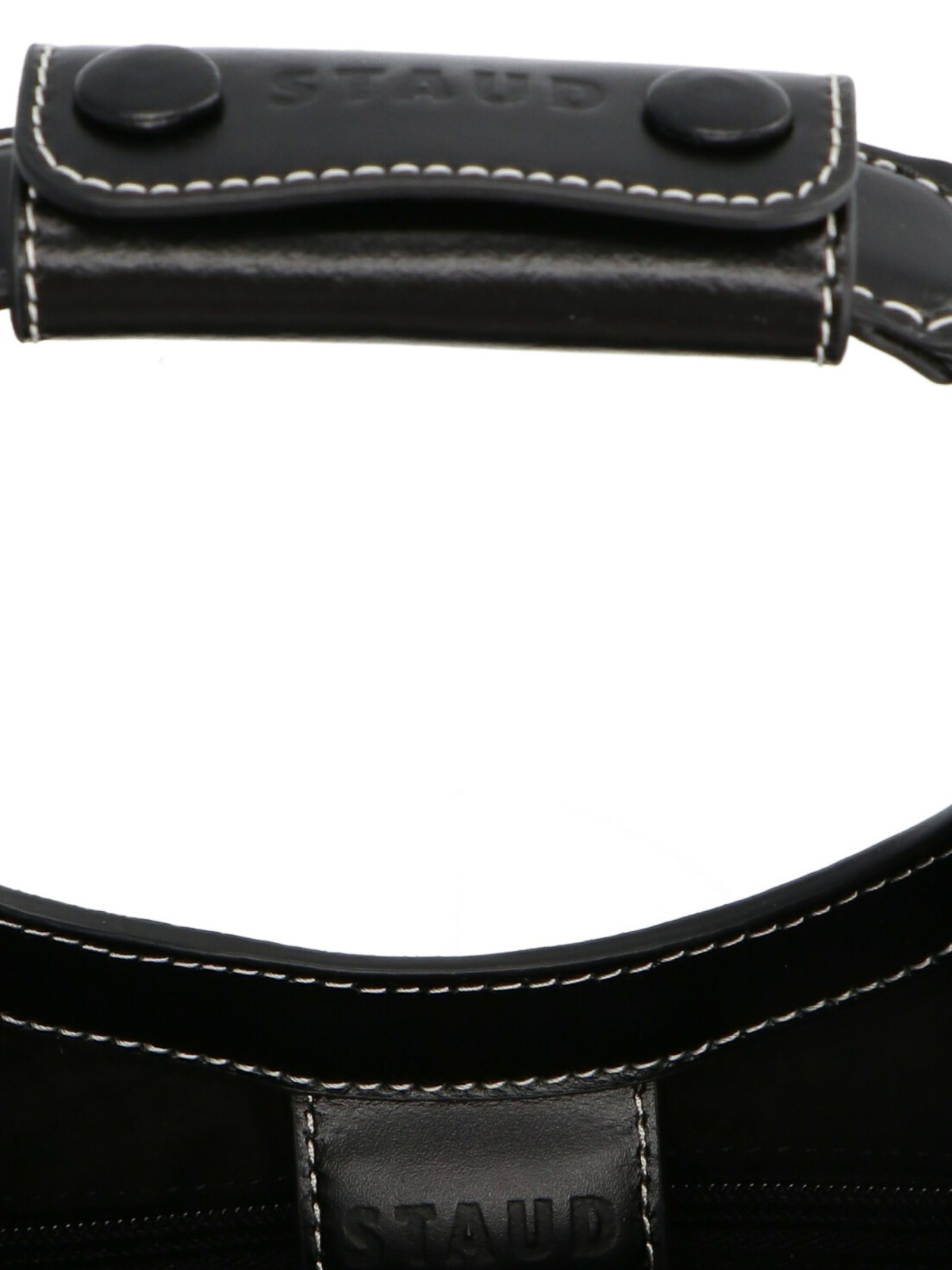 Shop Staud Moon Mini Shoulder Bag In Black
