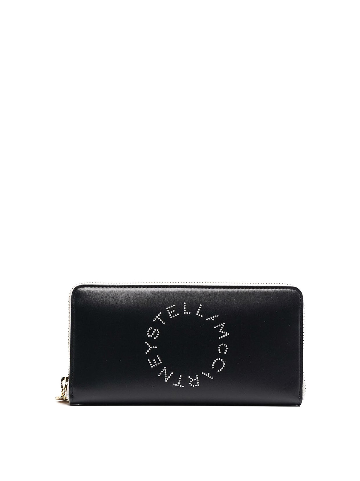 Stella Mccartney Logoed Eco Leather Wallet In Black