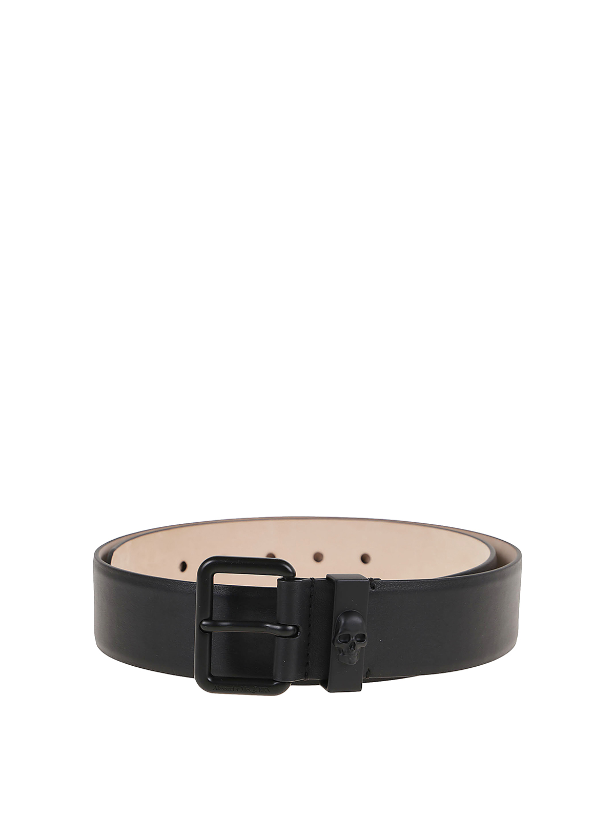 Shop Alexander Mcqueen Skull Logo Belt In Negro