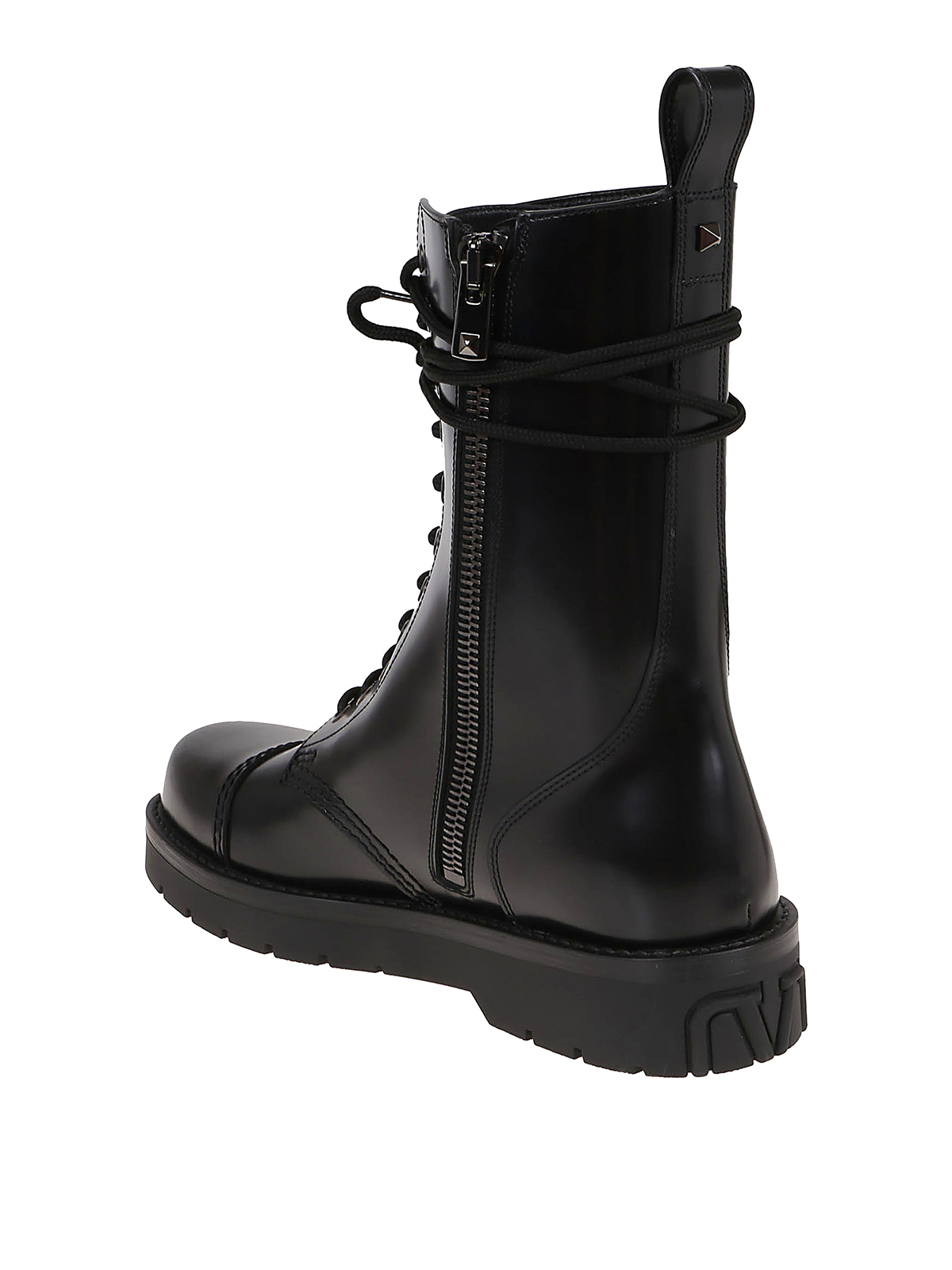 Shop Valentino Xcombat Boots In Black