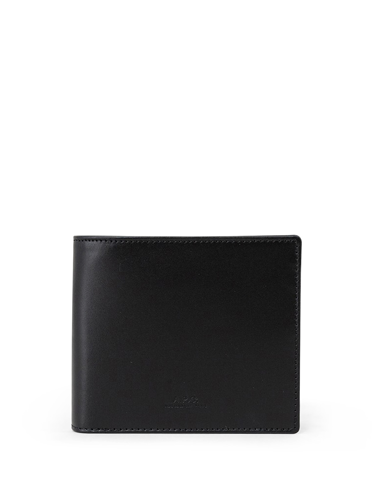 Apc Leather Bi-fold Wallet In Black
