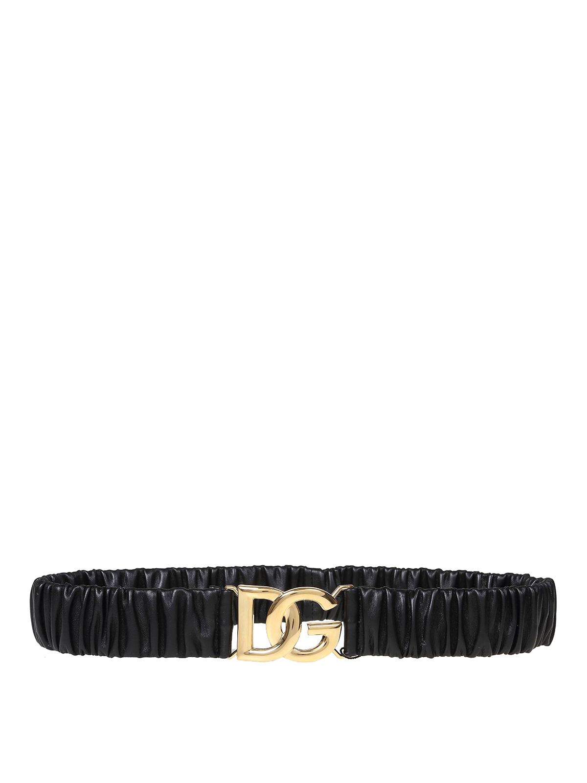 Dolce & Gabbana Elasticated Nappa Belt In Black